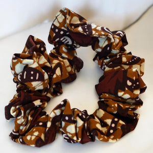 African Print XL Scrunchie - bruin