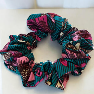 African Print XL Scrunchie - Turquoise