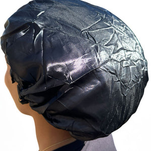 Douchemuts Large voor krullen/afro haar - Zwart